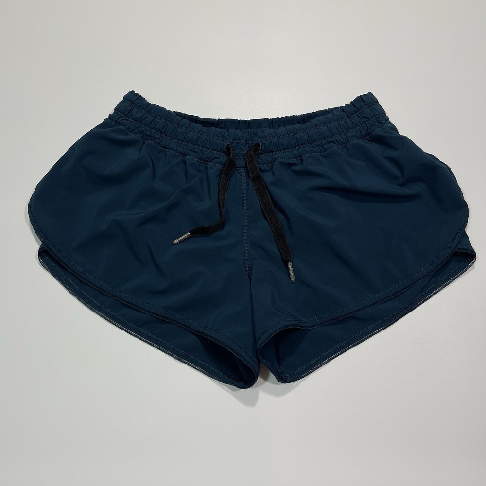 LULULEMON Seek The Heat Shorts Alberta Lake Blue Run Gym Lift Womens Size 6‎ Run
